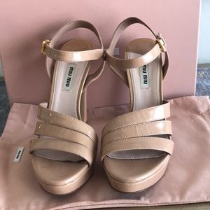 Miu Miu patent leather platform heels